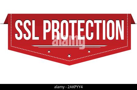 SSL-Schutz Banner Design auf weißem Hintergrund, Vector Illustration Stock Vektor