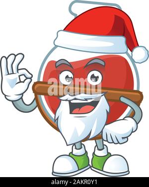 Ein Bild von Santa rot trank Maskottchen picture style mit ok Finger Stock Vektor
