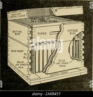 Nachlese in Biene Kultur. Juni 1, 1913 16 schutz Nesselsucht. Tot - Hohlräume und Verpackung, wie Sie]) reier. Fünf Bienenstöcke, wie Ausschneiden, $ 13,00, auf den Rückgang der Hut geliefert. Nie zu spät diese Nesselsucht zu bestellen. Sie benötigen Sie im nächsten Winter. A. G. Woodman Co., Grand Rapids, 23.38.39 Stockfoto