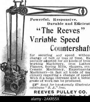 Scientific American Band 85 Nummer 10 (September 1901). American Sheet Steel Company Battery Park Gebäude New York Hersteller aller Sorten von Eisen und Stahl schwarz und verzinkt und lackiert, Wellpappe und V gecrimpt Apollo beste Blüte verzinkte Bleche W. Dewees Holz Companys Verhämmert Bügeleisen W. Dewees Holz Companys raffiniertes Eisen Wellsville aus poliertem Stahl. Variable SpeedCountershaft zur Sicherung jeder Geschwindigkeit withoutcbange von Gürtel oder Zeitverlust. Insbesondere für alle Arten von Eisen - Arbeitsmaschinen, Bügeleisen Drehmaschinen, Planer, Bohrwerke, Shapera usw. angepasst; Zement Mac Stockfoto