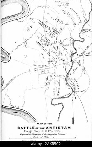 Kampagnen der Armee des Potomac [elektronische Ressource] : Eine kritische Geschichte der Operationen in Virginia, Maryland und Pennsylvania, vom Beginn bis zum Ende des Krieges 1861-5. ve Schlacht. Ob er konzipiert. Abbr.-doning die aggressive und repassing den Potomac, oder pur-posed Manövrieren durch die Linie der Western Maryland towardsPennsylvania, war er verpflichtet, zunächst bis zu einem positionon unterteilt, die er seine Kräfte vereinen könnte, eng vonder Förderung Union spalten gedrückt, und Sie erhalten den Angriff von hisantagonist. Die Umstände waren so, dass eine Schlacht wouldnecessarily entscheiden. Stockfoto