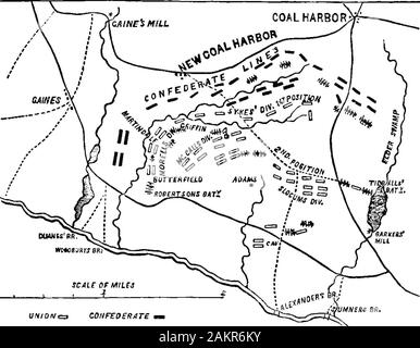 Kampagnen der Armee des Potomac [elektronische Ressource] : Eine kritische Geschichte der Operationen in Virginia, Maryland und Pennsylvania, vom Beginn bis zum Ende des Krieges 1861-5. ckson allein, dass Porter zu befassen hatten, aber mit mehr als zwei Drittel des gesamten Konföderierten Armee, mit Jackson und Longstreet, und die beiden Hügel: Es war sogar 27 000 gegen 60 000, - ein über-Gewicht der Opposition, die dem Task zugeordnet zu Porteralmost den Charakter einer verlassenen Hoffnung verliehen. In Ausführung dieser Entwurf, der größere Teil der heavyguns und Wagen wurden entfernt Fro Stockfoto