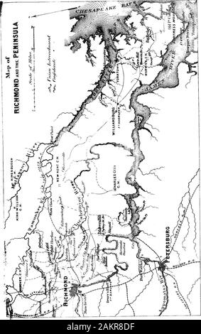 Kampagnen der Armee des Potomac [elektronische Ressource] : Eine kritische Geschichte der Operationen in Virginia, Maryland und Pennsylvania, vom Beginn bis zum Ende des Krieges 1861-5. Am 17 ofMarch. Es wurde von Torhüter Abteilung auf der 22 d gefolgt, unddie anderen Divisionen nahmen ihre Abreise so schnell astransports versorgt werden konnte. General McClellan reachedFortress Monroe an der 2d der April, und zu diesem Zeitpunkt therehad kamen fünf Divisionen Infanterie, drei Regimenter ofcavalry, die artillerie Division, und artillerie finden - makingin Alle 58 000 Mann und 100 Geschütze. Stockfoto