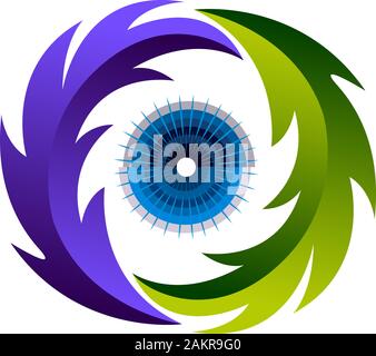 Logo für pflanzliche Augenmedizin Stockfoto