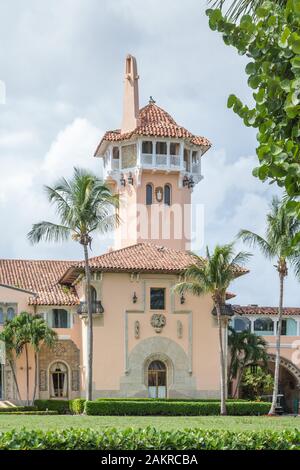 Private Club Mar-a-Lago, Immobilien von Donald Trump, Palm Beach, Florida, USA Stockfoto