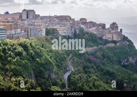 Enna Stadt und Gemeinde in der Provinz Enna in der Mitte von Sizilien im Süden von Italien. Stockfoto