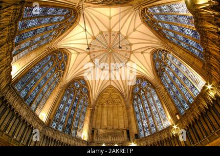 Die Kapitel House, York Minster, Großbritannien wurde zwischen 1285-86 errichtet. Stockfoto