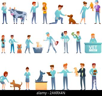 Tierarzt Symbole gesetzt. Cartoon von Tierarzt Vector Icons für Web Design Stock Vektor