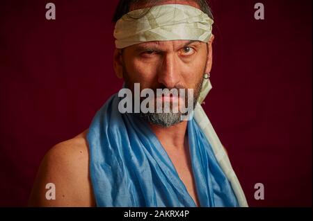 Mann mittleren Alters, ein lustiges Gesicht Stockfoto