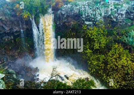 Ansicht der Ayit Wasserfall, auf den Golanhöhen, an einem Wintertag. Im Norden Israels Stockfoto