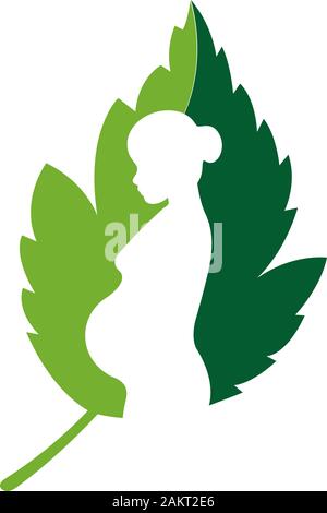 Logo für pflanzliche Schwangerschaftsmedizin Stockfoto