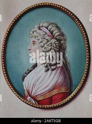 Charlotte Albertine Ernestine von Stein, auch Charlotta Ernestina Bernadina von Stein, geboren von Schardt, 1742-1827, eine Dame-in-am Hof in Weimar warten und ein enger Freund von Friedrich Schiller und Johann Wolfgang von Goethe / Charlotte Albertine Ernestine von Stein, auch Charlotta Ernestina Bernadina von Stein, geb. von Schardt, 1742-1827, Hofdame in Weimar und enge Freundin von Friedrich Schiller und Johann Wolfgang Goethe, Historisch, digital verbesserte Reproduktion einer Vorlage aus dem 19. Jahrhundert/digitale Reproduktion einer Originalvorlage aus dem 19. Jahrhundert Stockfoto