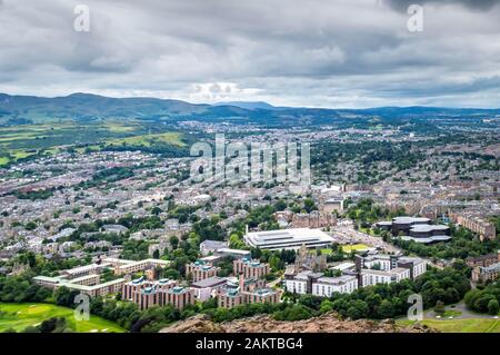 Eine Luftaufnahme der Stadt Edinburgh, Schottland, Vereinigtes Königreich Stockfoto