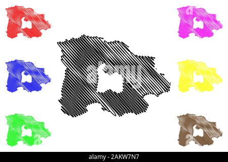 Provinz (aimags Selenge, Provinzen der Mongolei) Karte Vektor-illustration, kritzeln Skizze Selenge Aimag Karte Stock Vektor