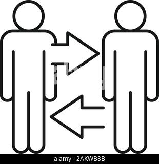 Initiative Zusammenarbeit Symbol. Umrisse initiative Zusammenarbeit vektor Symbol für Web Design auf weißem Hintergrund Stock Vektor