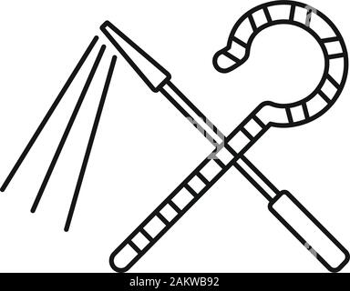 Ägypten Pharao tools Symbol. Übersicht Ägypten Pharao tools Vektor Symbol für Web Design auf weißem Hintergrund Stock Vektor
