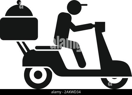 Fahrrad Essen Lieferung Symbol. Einfache Abbildung: Fahrrad Essen Lieferung vektor Symbol für Web Design auf weißem Hintergrund Stock Vektor