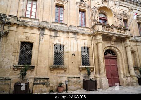 Historische Altstadt Mdina - Palazzo Santa Sofia, Malta Stockfoto