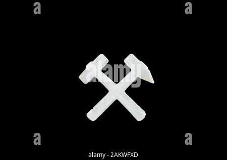 Essen, Nrw Deutschland - 27. Juni 2014: Hier ist das Symbol für Hammer und Meißel zu sehen, diese Figur zeigt eine enge Beziehung zum Bergbau von Stockfoto