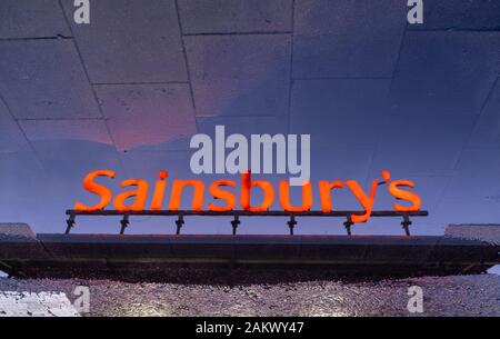 Sainsbury's Supermarkt, Livingston, Schottland. Stockfoto