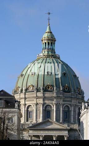 Außen- und Kuppel von Frederik's Kirche in Kopenhagen, eine Evangelisch-lutherische Kirche in Skandinavien. Stockfoto