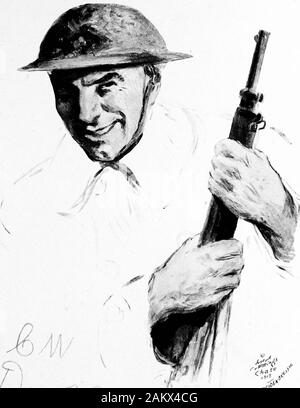 Soldaten alle; Portraits und Skizzen der Männer der AEF. . Iment, schrieb dieses Jungen wie folgt: Am 5. März 1918, während der 42 Abteilung wurde in den ersten Tagen ofits tuitionary Periode in Grabenkämpfe und die 168 thInfantry war, bei der Durchführung dieses Programms, inter-leaved mit Die 128 französischen Division, der Germansattempted großen Raid mit extrem severeartillery Vorbereitung und Unterstützung in der Nähe von Badonviller. Sergeant Dawson, dann ein Korporal, war einer von thegarrison eines kleinen Kampf Gruppe in der vorderen linewho die Bombardierung, während der thetrenches und Unterstände seiner Posi überlebt Stockfoto