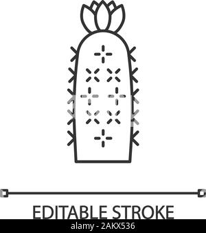Hedgehog Cactus lineare Symbol. Echinopsis. Sea-urchin Kaktus. Südamerika native Wüste Anlage. Dünne Linie Abbildung. Kontur Symbol. Vektor isoliert Stock Vektor