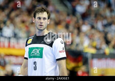 Berlin, 12. Januar 2019: Der deutsche Handballspieler Uwe Gensheimer bei der Handball-Weltmeisterschaft Der Männer 2019 in der Mercedes-Benz Arena in Berlin Stockfoto