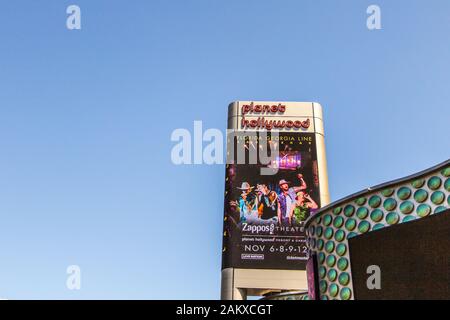 Las Vegas, Nevada, USA - 6. Mai 2019: Außenansicht des Las Vegas Planet Hollywood. Das Resort ist das ehemalige Aladdin Hotel. Stockfoto