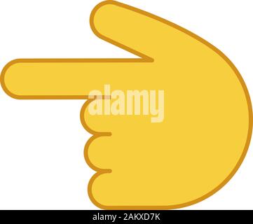 Geschrieben Index nach links Farbe Symbol. Biegen Sie links finger Zeiger. Geste emoji. Isolierte Vector Illustration Stock Vektor