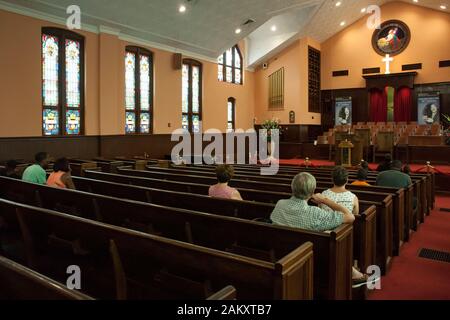 Allgemeiner Blick auf das Innere der Ebenezer Baptistenkirche (Martin Luther King Church) im King Historic District, Atlanta, Georgia, USA Stockfoto