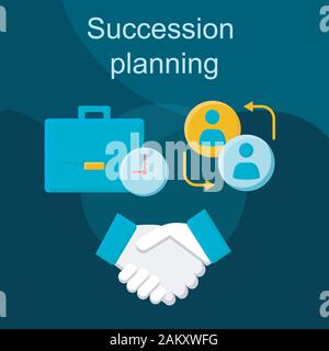 Nachfolgeplanung flachbild Konzept Vektor icon. Karriere Idee cartoon Abbildungen in Farbe gesetzt. Recruiting. Talent Management. Business Plan, strate Stock Vektor