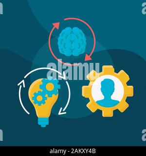 Talent Management flachbild Konzept Vektor icon. Die Entwicklung und Beibehaltung der Mitarbeiter Idee cartoon Abbildungen in Farbe gesetzt. High Potential trainierende Stock Vektor