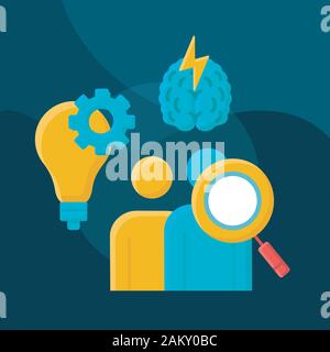 Talent Acquisition flachbild Konzept Vektor icon. Recruiting Prozess Idee cartoon Abbildungen in Farbe gesetzt. Quelle potentieller Mitarbeiter. Die Gewinnung qualifizierter Manageme Stock Vektor