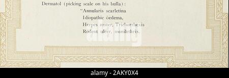 X-ray. ^^^s^WK^ das Vergehen der Zeit, oder das Leben in der Wüste ein PLAYLET - IN EINEM AKT. Dramatis Personae. Ein Assistent Dr. E. G. H. ein Dermatologe Dr. Mac. Ein Neurologe Dr. Bev. T. in der Szene - einem verdunkelten Labor, mit großen Reagenzgläser und Magen - Pumpen wachsen - ing umher. Akt L Szene Ich. Assistenten: Ninhydrin glucozone, indicanuria! Neurol (mit Ptosis der linken Deckel): Brachialgia Nystagmus, Burdach und Goll. Assistenten (Zeichnung einer sterilen Pipette aus seinem Stiefel) Sie hinter einem Kapillarrohr verstecken. Geben Sie Dermatol zeigt eine risorius Sardonicus. Dermatol (singt, während er sich auf einer begleitenden bulla): Erythem macul Stockfoto