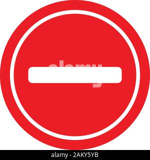 Kein Eintrag das Symbol auf weißem Hintergrund. Stopp, um fortzufahren. Stock Vektor