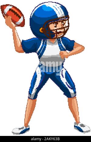 Athlet, American Football auf weißem Hintergrund Abbildung Stock Vektor