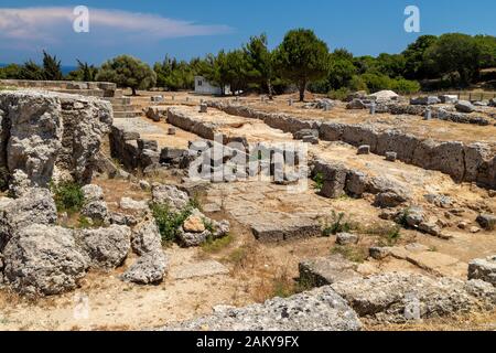 Überreste der Akropolis von Rhodes City auf dem Berg Mount Smith auf der griechischen Insel Rhodes Stockfoto