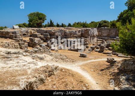 Überreste der Akropolis von Rhodes City auf dem Berg Mount Smith auf der griechischen Insel Rhodes Stockfoto