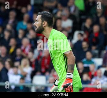 Seaview Stadion, Belfast, Nordirland. 01 Aug, 2019. UEFA Europa League zweite Qualifikationsrunde (zweite Bein) Kreuzfahrer (Rot/Schwarz) v Wölfe. Wolverhampton Wanderers Torwart Rui Patricio. Stockfoto