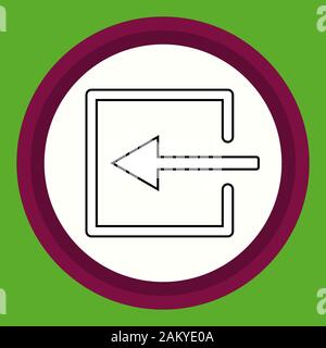 Die Tür Symbol in den Kreis. Flache innere Symbol. Stock Vektor