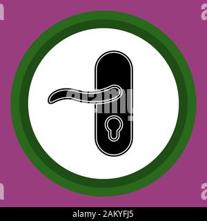 Die Tür Symbol in den Kreis. Flache innere Symbol. Stock Vektor