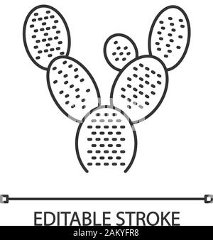 Bunny Ohren Kaktus lineare Symbol. Opuntia microdasys. Feigenkakteen. Mexikanische exotischen Pflanzen. Dünne Linie Abbildung. Kontur Symbol. Vektor isoliert Stock Vektor