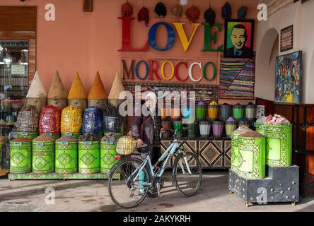 Marché Aux Epices am Place des Ferblantiers, Marrakesch, Marokko Stockfoto