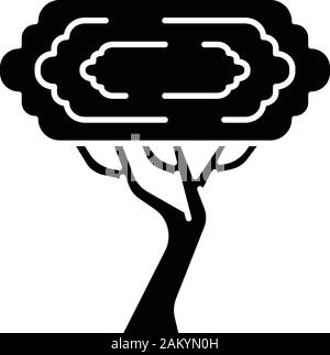 Palo Verde Baum glyph Icon. Parkinsonia Florida. American Desert Anlage. Silhouette Symbol. Negativer Platz. Vektor isoliert Abbildung Stock Vektor