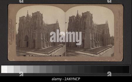 St Patrick's Cathedral, New York Name der Kirche angeordnet. Blick von Anthony, Langenheim, G. W. Pach und andere Fotografen und Verlage. Robert Dennis Sammlung von stereoskopische Ansichten. Einige Ansichten haben steuerbanderolen. Titel von Cataloger'. Blick auf Kirchen und religiöse Gebäude in New York City: Bibel Haus, auf der 4th Avenue; Trinity Kirche, einschließlich einer Ansicht von Kirchhof; St. Patrick's einschließlich der Errichtung und der Blick auf den Innenbereich und andere Kirchen, die meisten unter 42 Straße; eine Synagoge, der Fifth Avenue und 43 St.; das Kloster des Heiligen Herzens.; St. Patrick's Cathedral, New York. Stockfoto