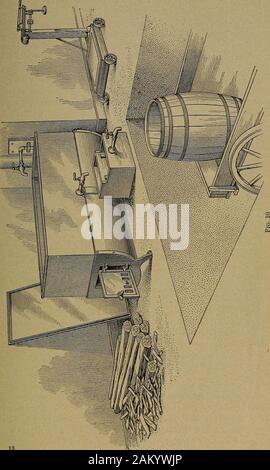 [Obst Kultur]. Abb. 9 Diese kochen Pflanze ist mit ausreichender Kapazität für kochende 100 gal-lons von Kalk - Schwefel und wurde für $ 37 gebaut. Die folgenden isan Aufstellung der Kosten: 145-Gallone Blatt - Eisen Tank, zweite Hand $ 17,00 Schornstein, second hand 5.00 Zement und Sand 5,00 Arbeits- und Verbrauchsmaterialien 10,00 Insgesamt $ 37 X) 0 kann es in einigen Fällen möglich, einen Tank und Rauch-Stack für weniger als den Betrag genannt zu sichern, und die Kosten der otheritems wird zweifellos etwas mit der Ortschaft variieren.. 13 14 ESSENTIALS VON OBST KULTUR § 2 15. In Abb. 10 ist eine sehr bequeme Kalk - sulfurcooking Pla gezeigt Stockfoto