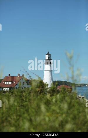 Portland Head Lighthouse an EINEM klaren Sommertag Stockfoto