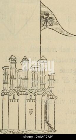 Le chroniche Sercambi, di Giovanni Lucchese. Ricordavi di Messer GhirardinoSpinori Genovese, che 1 dicto anno, Comperò Luccha et ebela in dimino. Da que che facto avean saccomanno. DI GIOVANNI SERCAMBI 195 IO-Trenta milia Fiorini misse Il dughino; Ma poco Tempo vi bastò tiranno. Alla ciptà fé Danno, E anello ein Sé, Però che perde il Prezzo. Pro Dio mutieren vezzo, Poi che Li antichi Fell sì casticati. CCXXV. Kommen lo Re di Iohanni Buemia signoreggiò Luccha.. Stockfoto