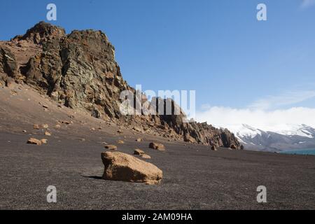 Ruinen der Walfangstation, Deception Island, South Shetland Islands, Antarktis Stockfoto